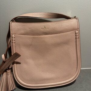Kate Spade Blush Pebble Leather Orchard Street Hemsley Saddle Bag